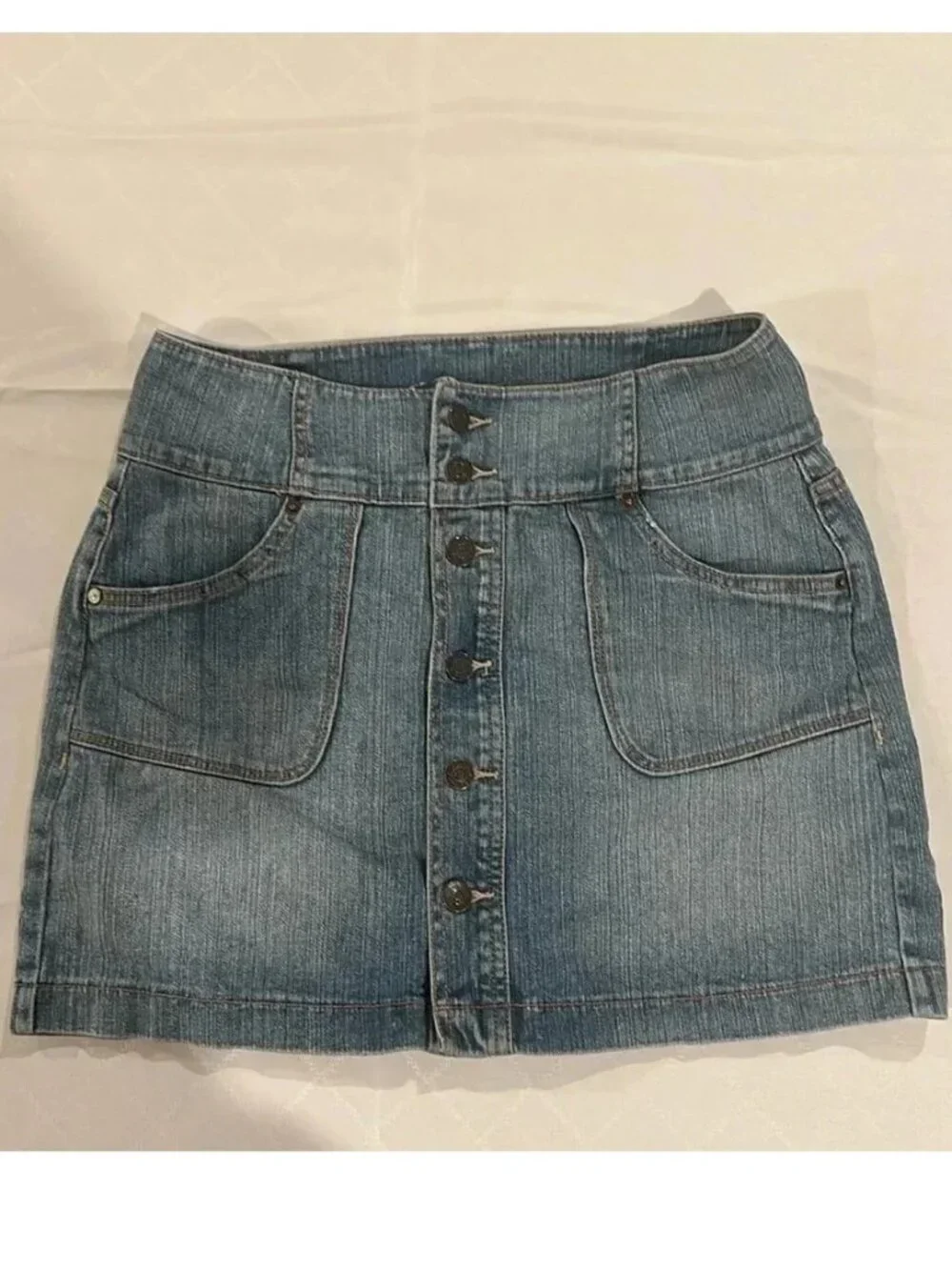 Denim Jean Mini Skirt Button up size 9 excellent condition🤩